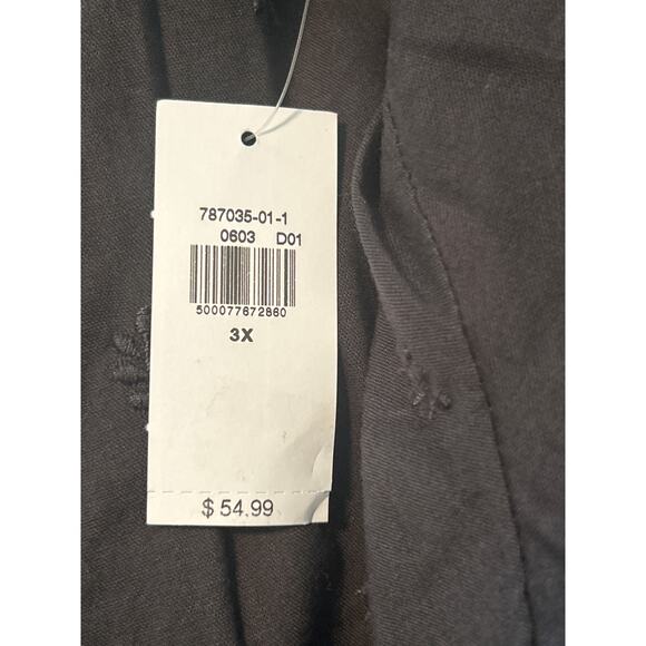 NWT Old Navy Plus Size Black Tiered Dress Long Sleeve Ties Cotton Blend Size 3X - Picture 4 of 6